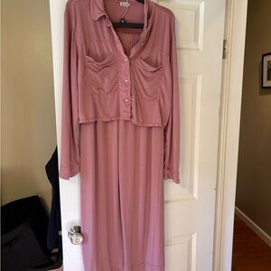 Elegant Mauve Pajama Set for Women
